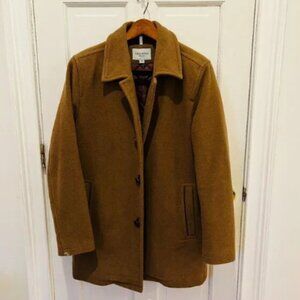 Cole Haan Signature Men's Button Up Wool Coat Size Large Color Camel